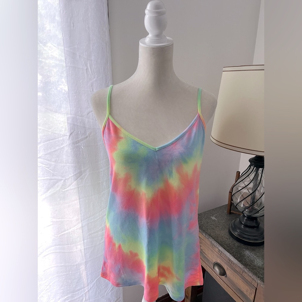 NWOT Pink Lily Tie-Dye Spaghetti Strap Tank